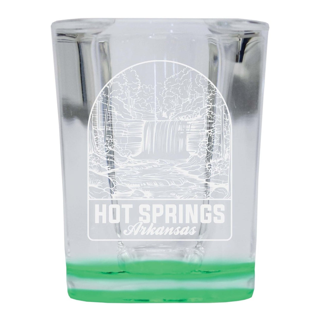 Hot Springs Arkansas Souvenir 2 Ounce Engraved Shot Glass Square Image 1