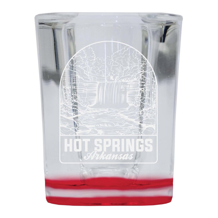 Hot Springs Arkansas Souvenir 2 Ounce Engraved Shot Glass Square Image 1