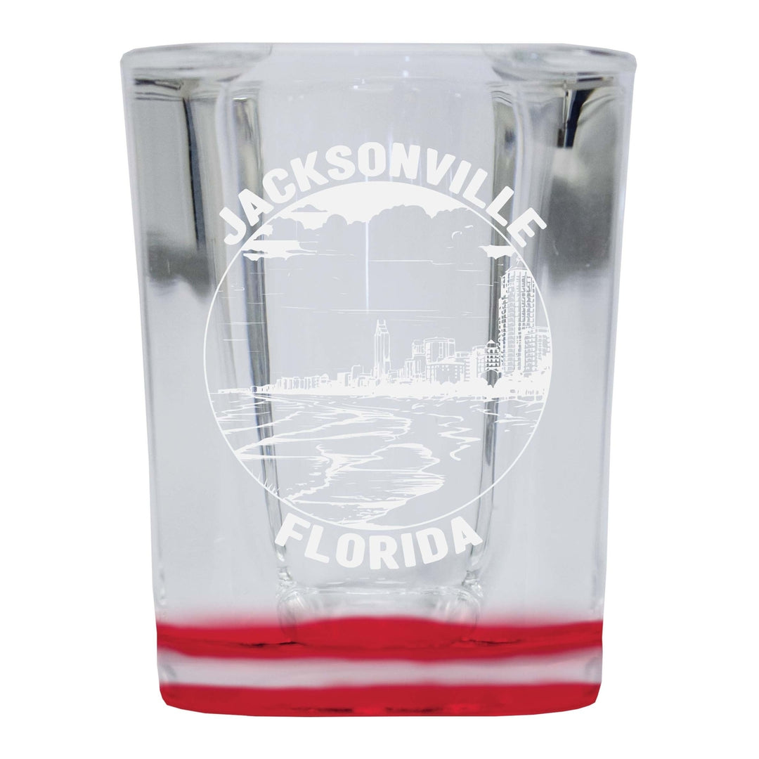 Jacksonville Florida Souvenir 2 Ounce Engraved Shot Glass Square Image 1