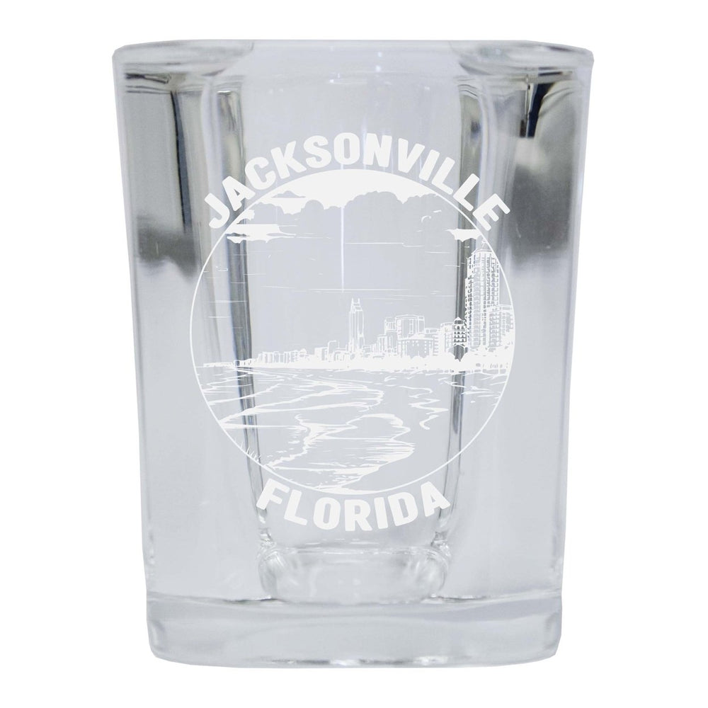 Jacksonville Florida Souvenir 2 Ounce Engraved Shot Glass Square Image 2