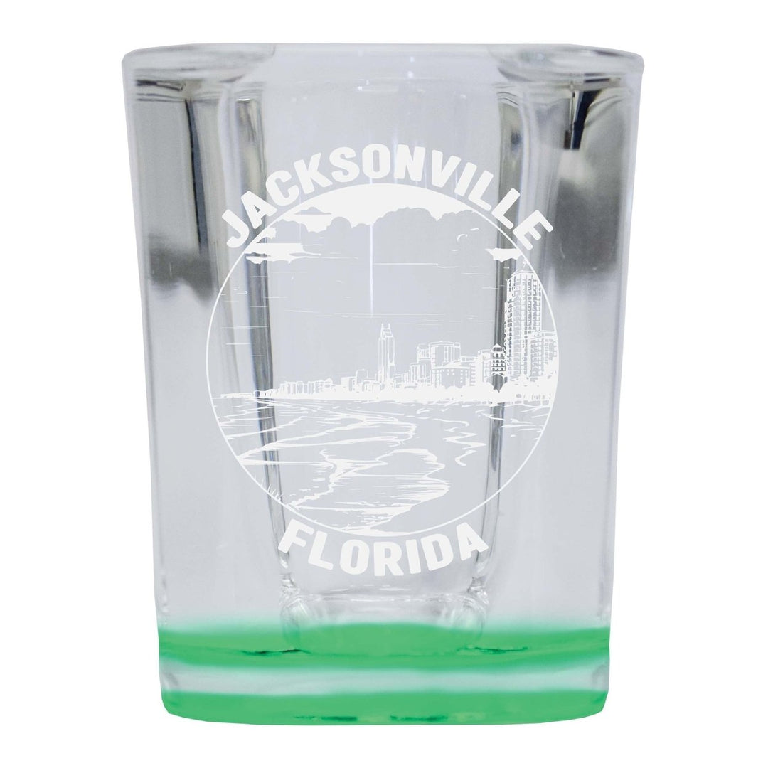 Jacksonville Florida Souvenir 2 Ounce Engraved Shot Glass Square Image 3