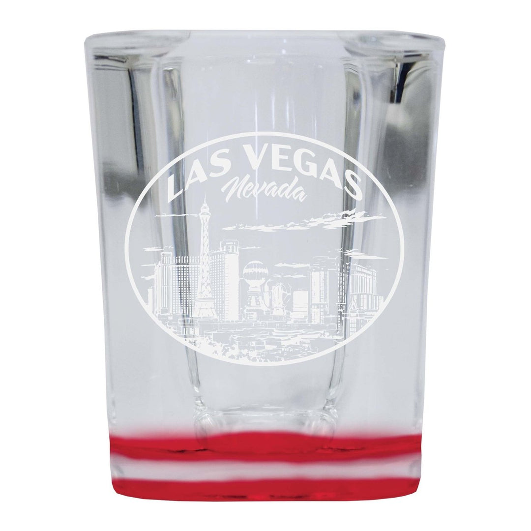 Las Vegas Nevada Souvenir 2 Ounce Engraved Shot Glass Square Image 3