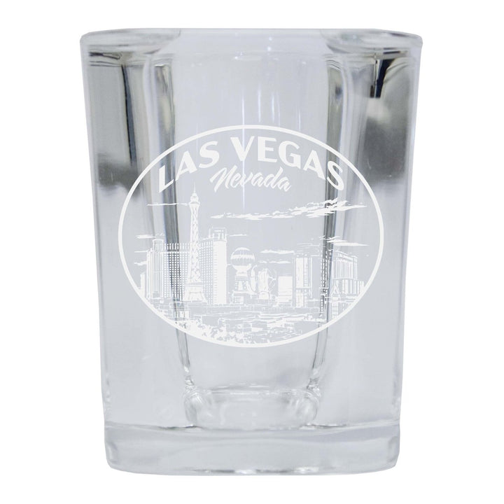 Las Vegas Nevada Souvenir 2 Ounce Engraved Shot Glass Square Image 4