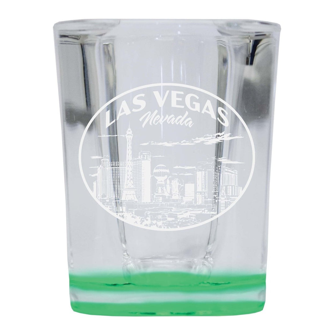 Las Vegas Nevada Souvenir 2 Ounce Engraved Shot Glass Square Image 4