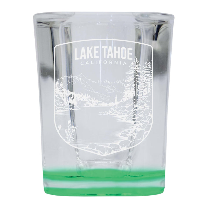 Lake Tahoe California Souvenir 2 Ounce Engraved Shot Glass Square Image 1