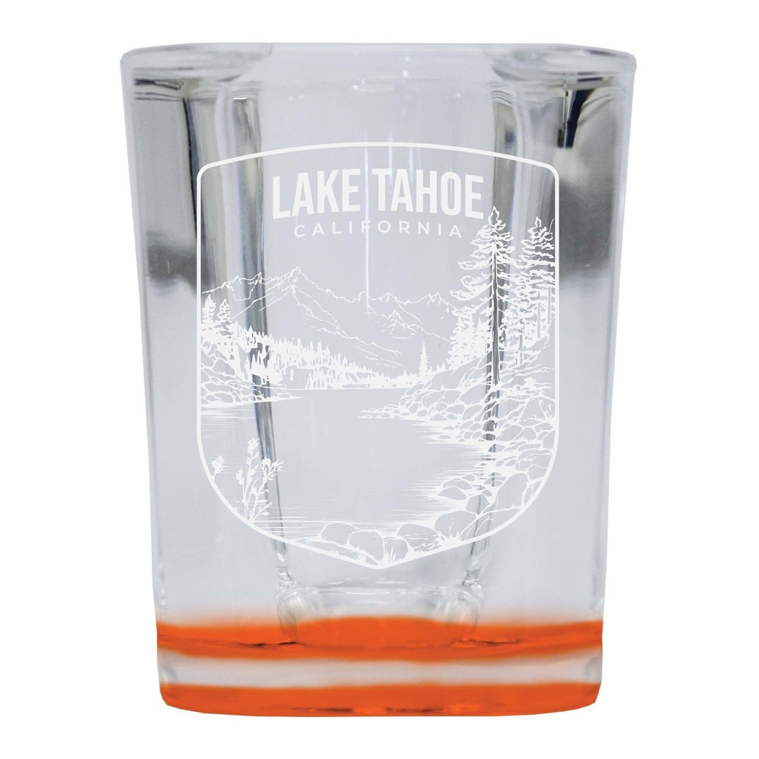 Lake Tahoe California Souvenir 2 Ounce Engraved Shot Glass Square Image 2