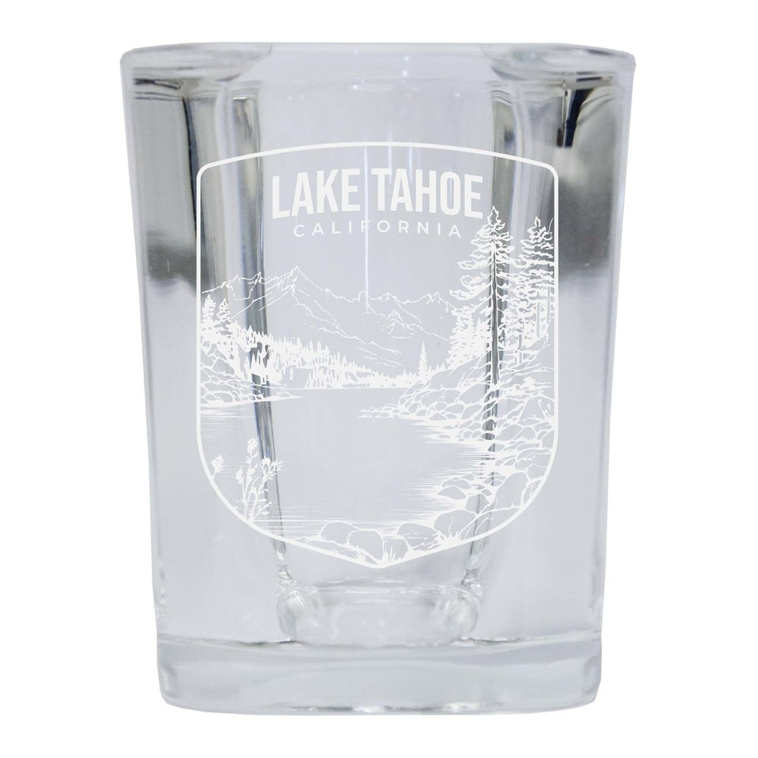 Lake Tahoe California Souvenir 2 Ounce Engraved Shot Glass Square Image 4