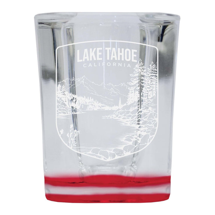 Lake Tahoe California Souvenir 2 Ounce Engraved Shot Glass Square Image 4