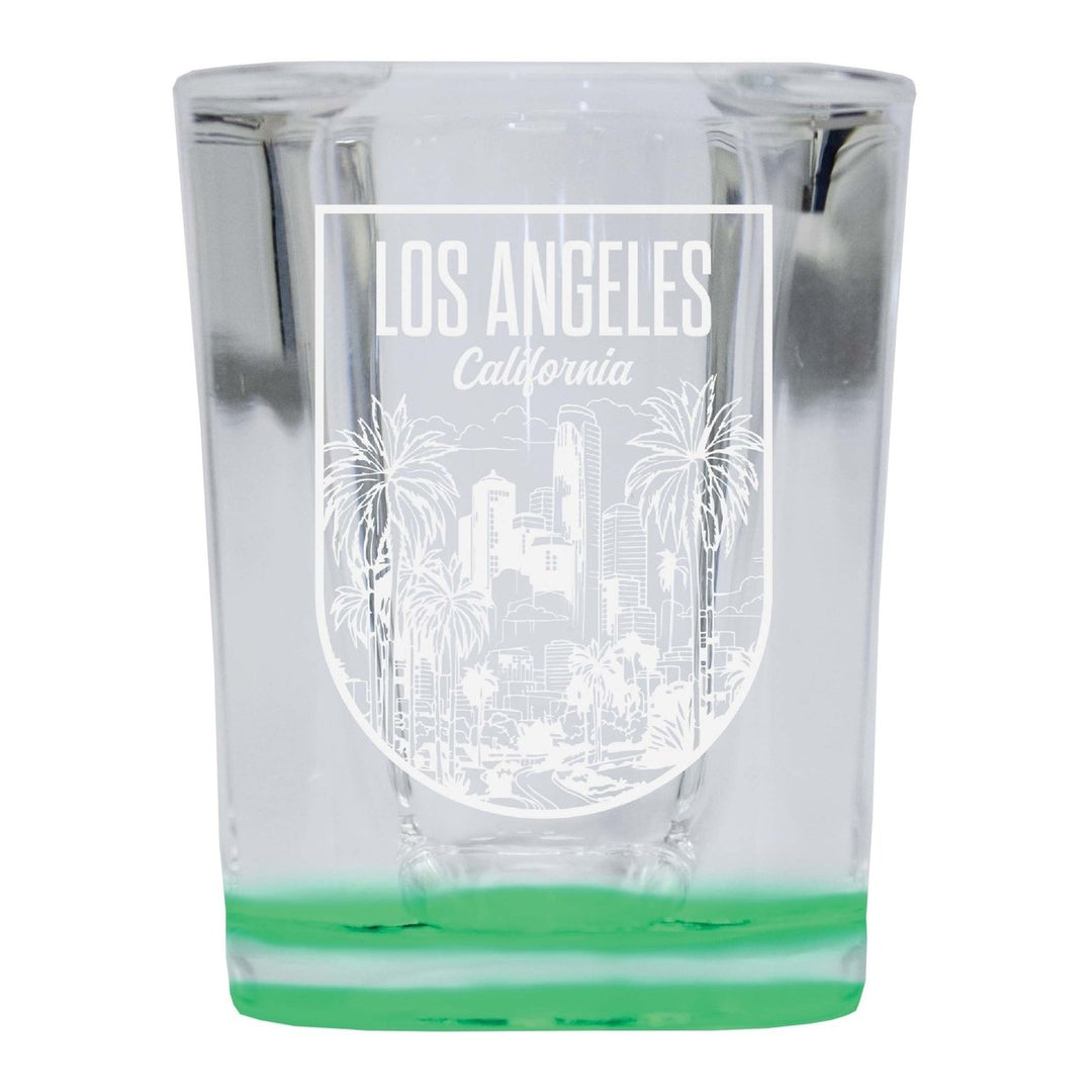 Los Angeles California Engraving 2 Souvenir 2 Ounce Engraved Shot Glass Square Image 1