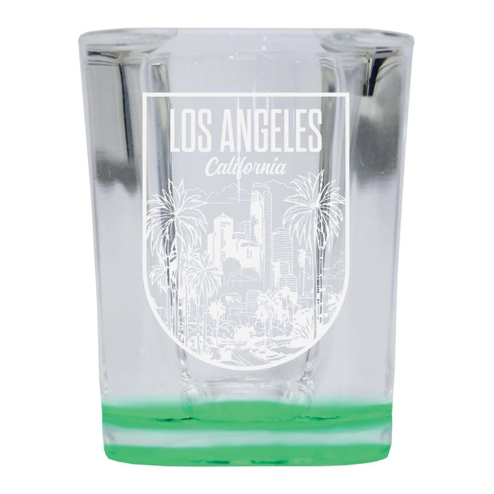 Los Angeles California Engraving 2 Souvenir 2 Ounce Engraved Shot Glass Square Image 1