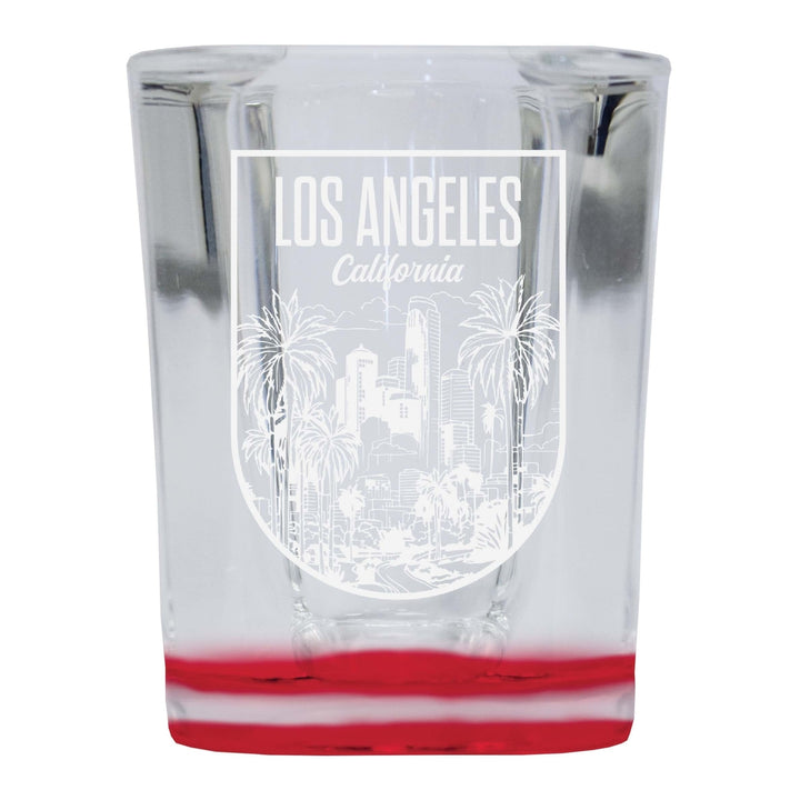 Los Angeles California Engraving 2 Souvenir 2 Ounce Engraved Shot Glass Square Image 3