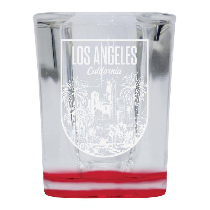 Los Angeles California Engraving 2 Souvenir 2 Ounce Engraved Shot Glass Square Image 1