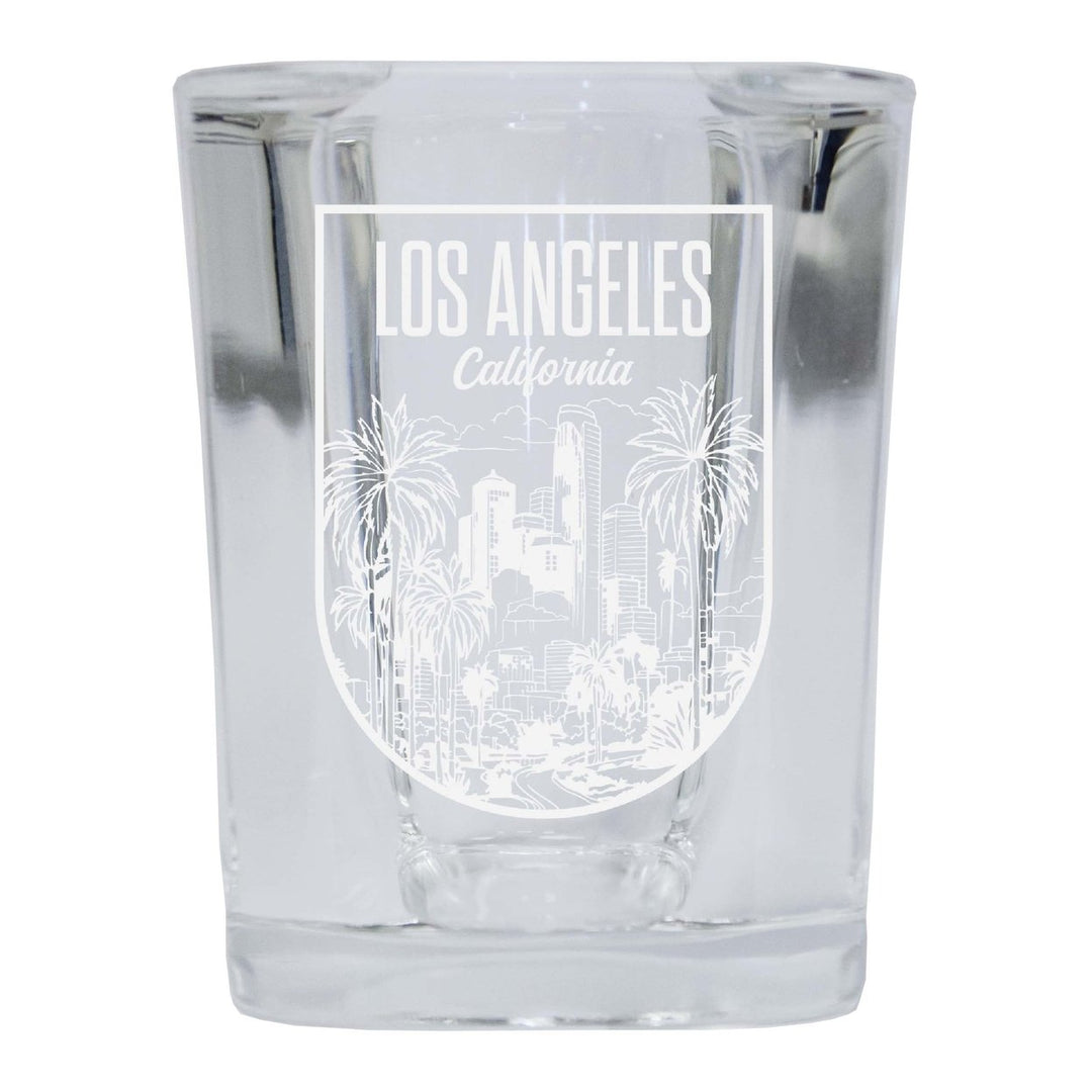 Los Angeles California Engraving 2 Souvenir 2 Ounce Engraved Shot Glass Square Image 1