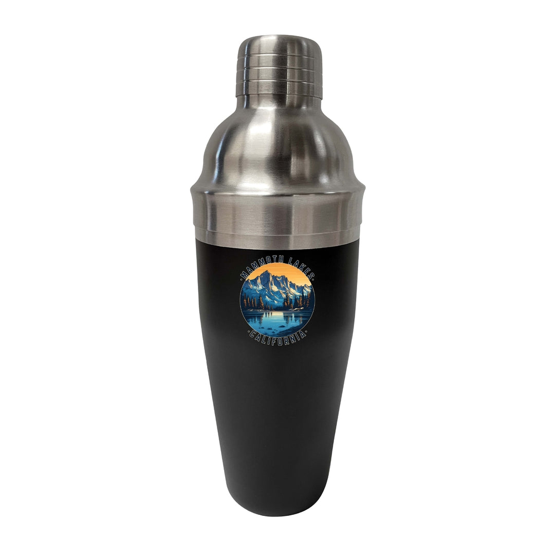 Mammoth Lakes California Design B Souvenir 24 oz Stainless Steel Cocktail Shaker Black Image 1