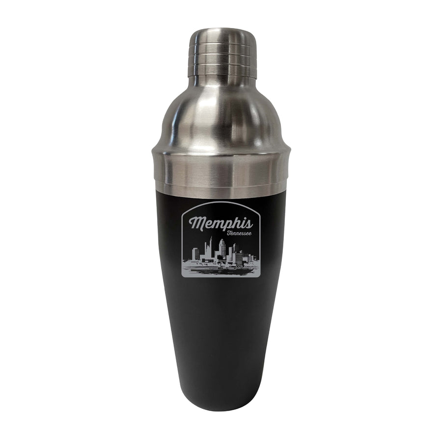 Memphis Tennessee Souvenir 24 oz Engraved Stainless Steel Cocktail Shaker Image 1