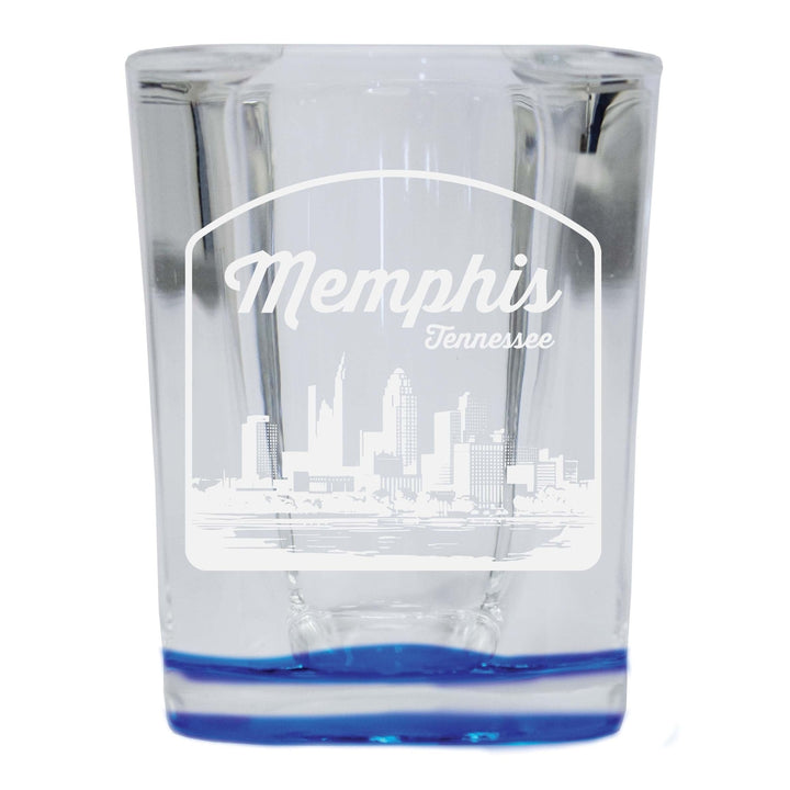 Memphis Tennessee Souvenir 2 Ounce Engraved Shot Glass Square Image 1