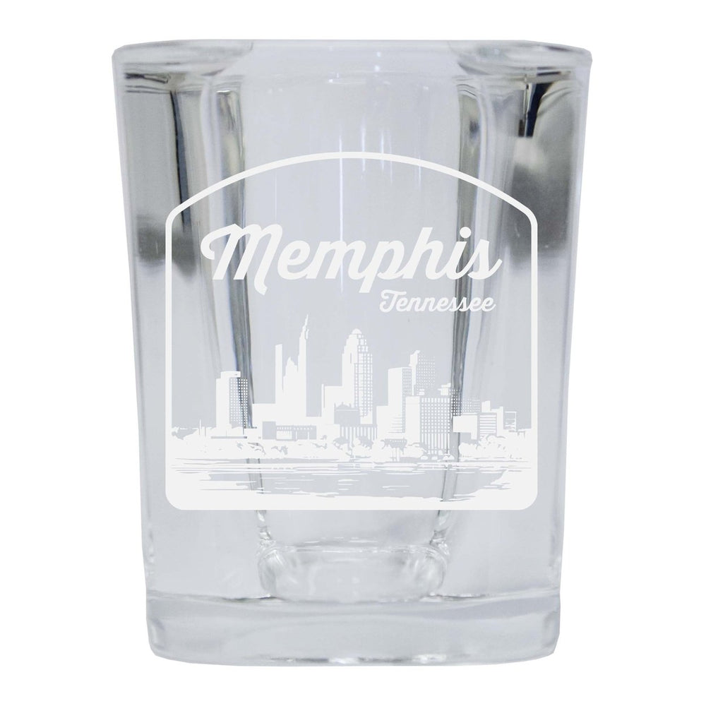 Memphis Tennessee Souvenir 2 Ounce Engraved Shot Glass Square Image 2