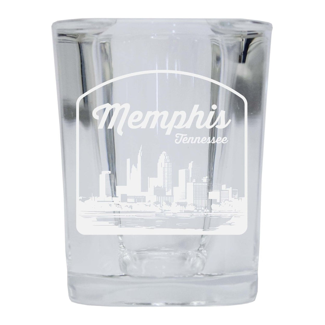 Memphis Tennessee Souvenir 2 Ounce Engraved Shot Glass Square Image 1