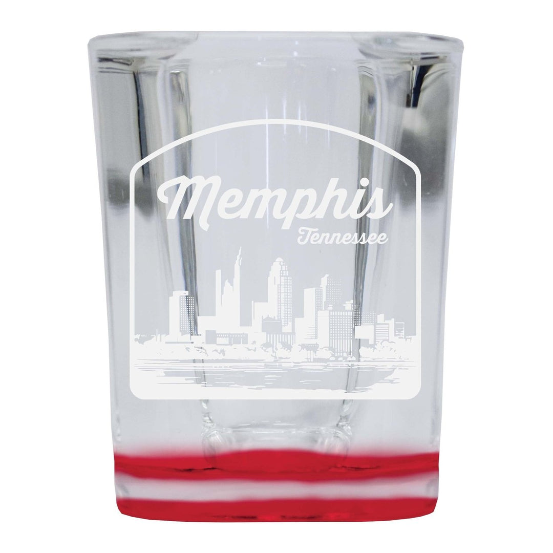 Memphis Tennessee Souvenir 2 Ounce Engraved Shot Glass Square Image 3