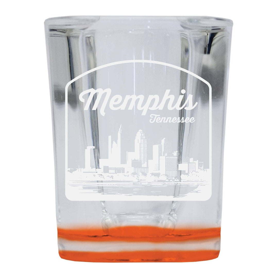 Memphis Tennessee Souvenir 2 Ounce Engraved Shot Glass Square Image 4