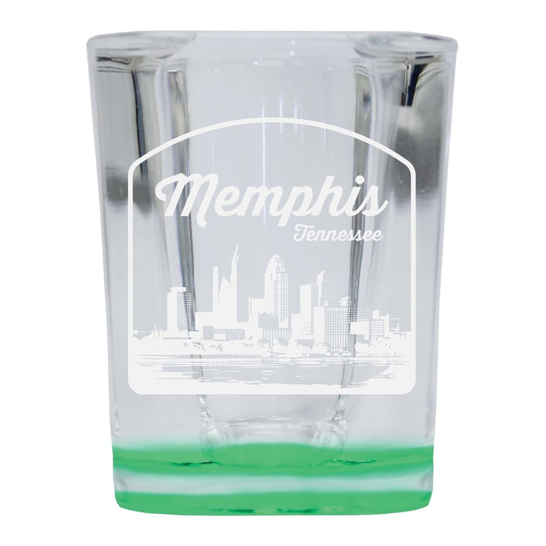 Memphis Tennessee Souvenir 2 Ounce Engraved Shot Glass Square Image 4