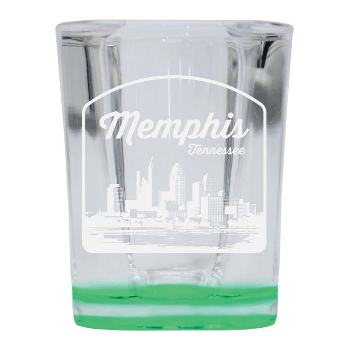 Memphis Tennessee Souvenir 2 Ounce Engraved Shot Glass Square Image 1