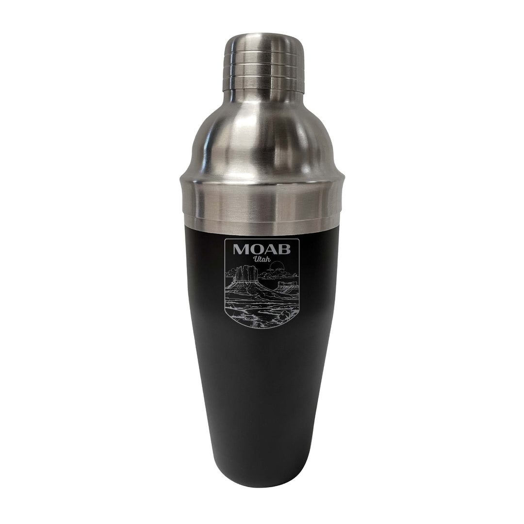 Moab Utah Souvenir 24 oz Engraved Stainless Steel Cocktail Shaker Image 1