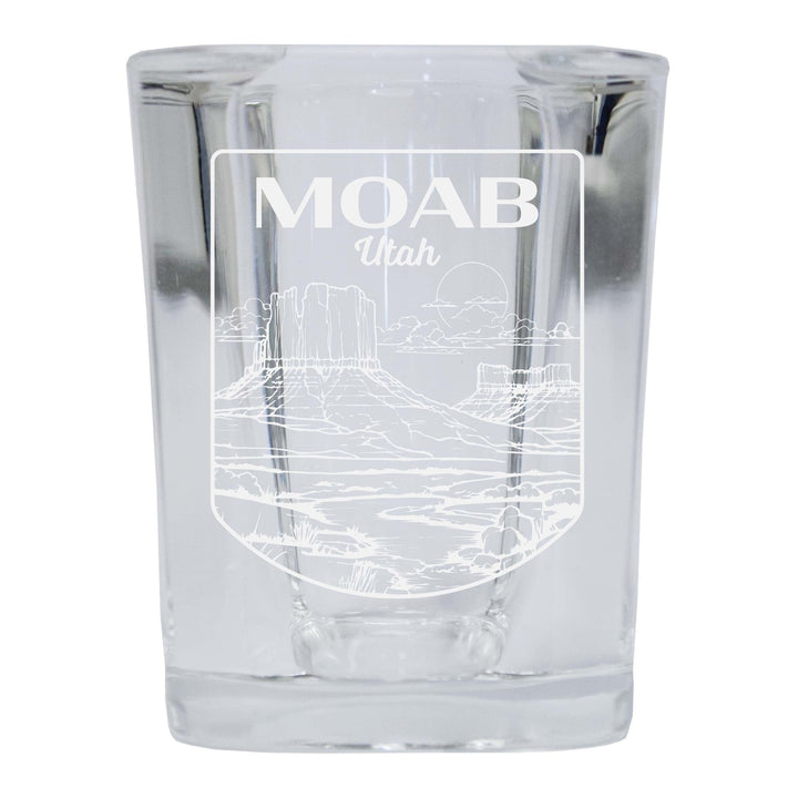 Moab Utah Souvenir 2 Ounce Engraved Shot Glass Square Image 1