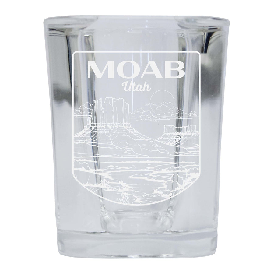 Moab Utah Souvenir 2 Ounce Engraved Shot Glass Square Image 1