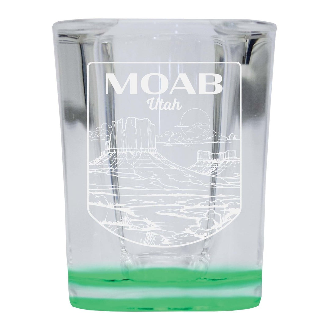 Moab Utah Souvenir 2 Ounce Engraved Shot Glass Square Image 1