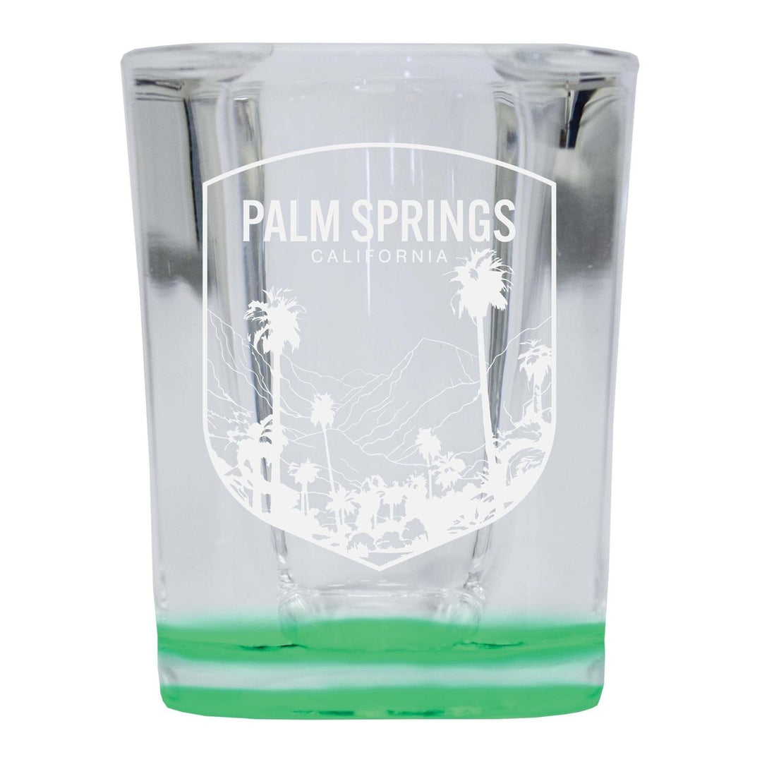 Palm Springs California Souvenir 2 Ounce Engraved Shot Glass Square Image 1