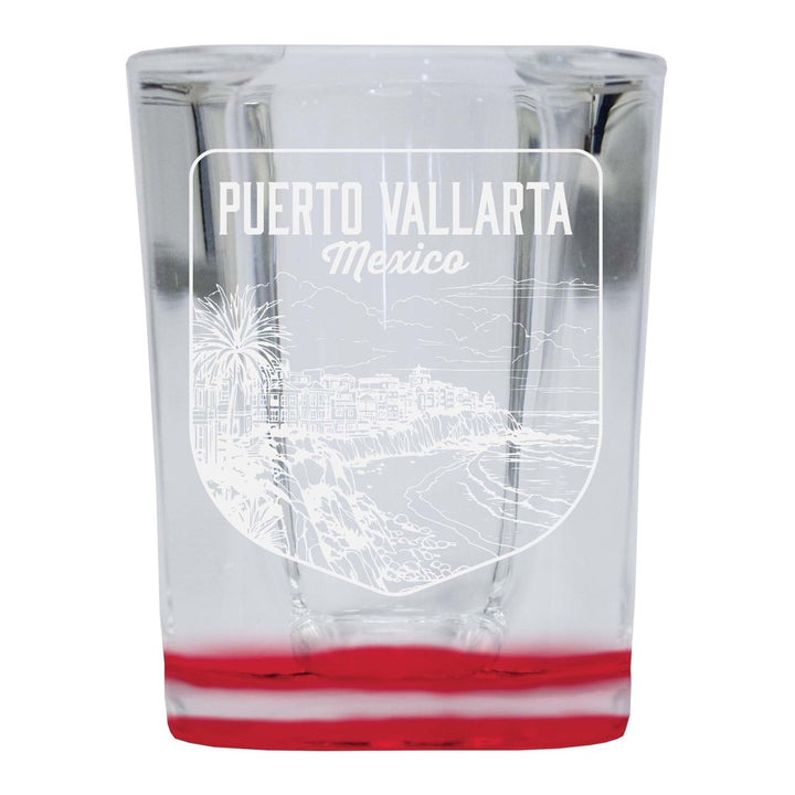 Puerto Vallarta Mexico Souvenir 2 Ounce Engraved Shot Glass Square Image 4