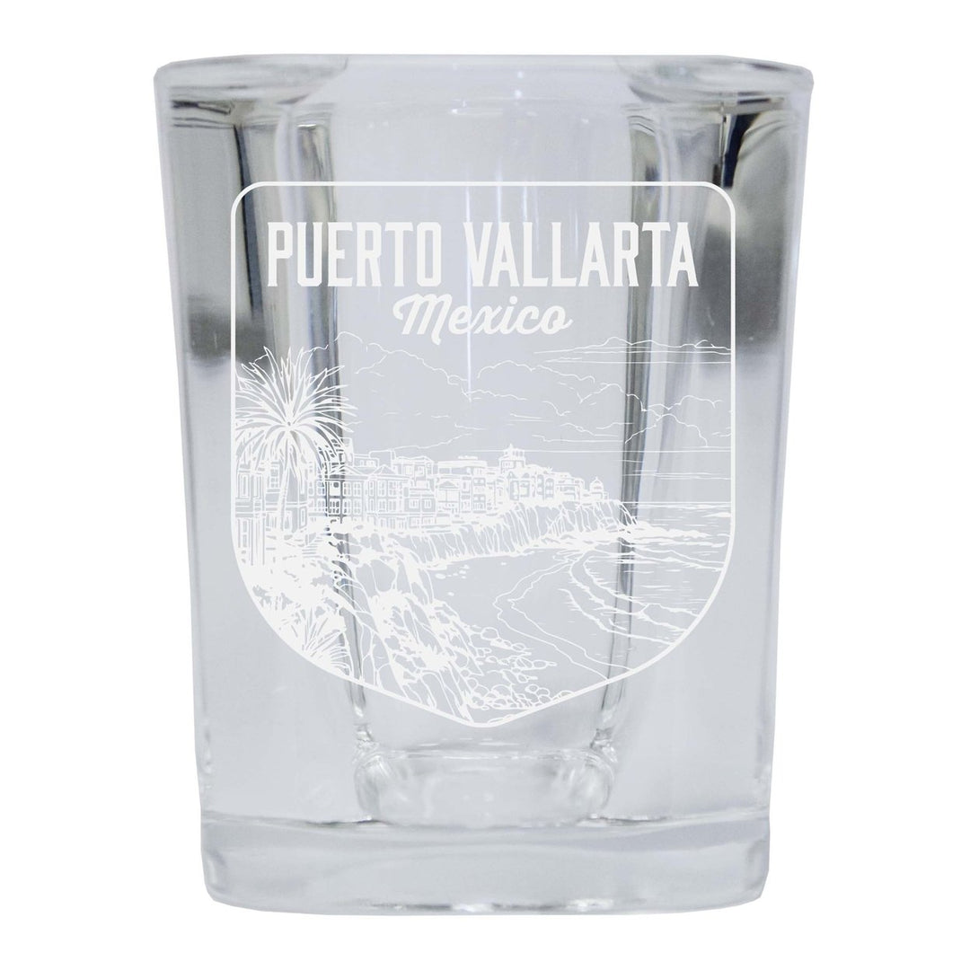 Puerto Vallarta Mexico Souvenir 2 Ounce Engraved Shot Glass Square Image 4