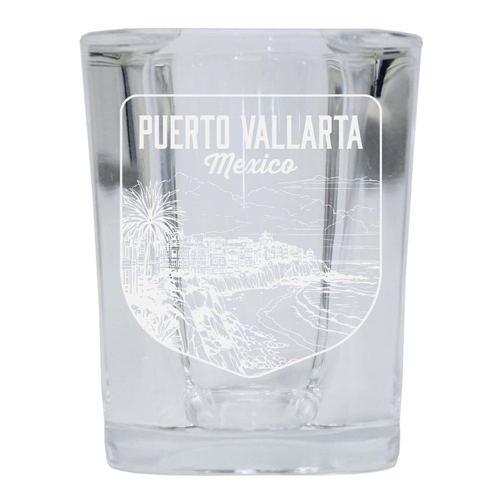 Puerto Vallarta Mexico Souvenir 2 Ounce Engraved Shot Glass Square Image 4