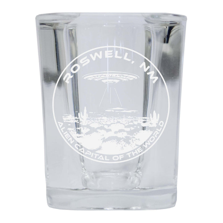 Roswell Mexico Souvenir 2 Ounce Engraved Shot Glass Square Image 2