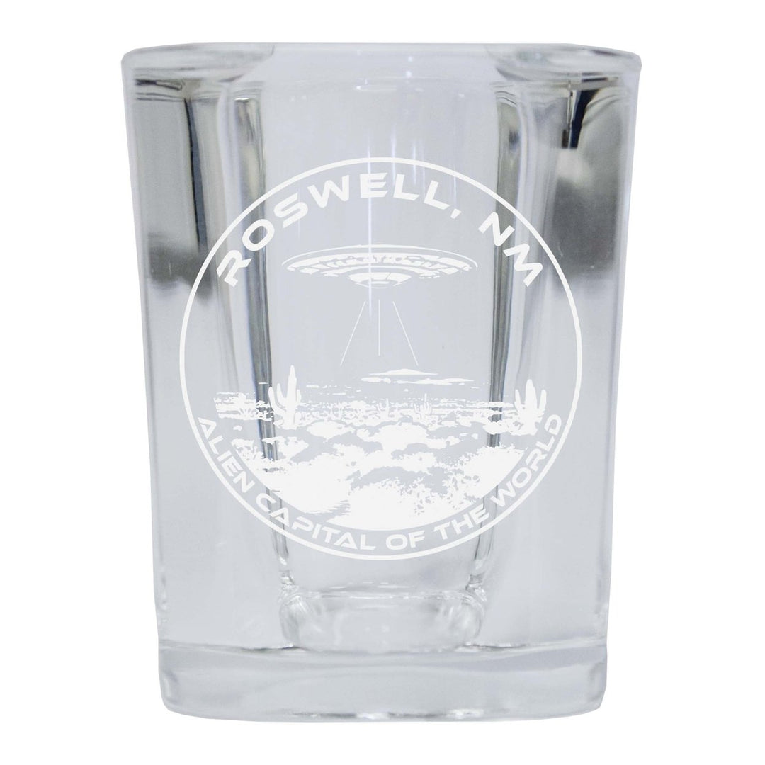 Roswell Mexico Souvenir 2 Ounce Engraved Shot Glass Square Image 1