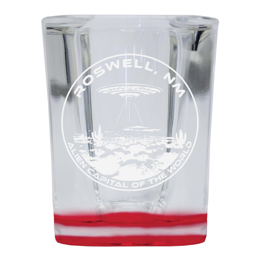 Roswell Mexico Souvenir 2 Ounce Engraved Shot Glass Square Image 3