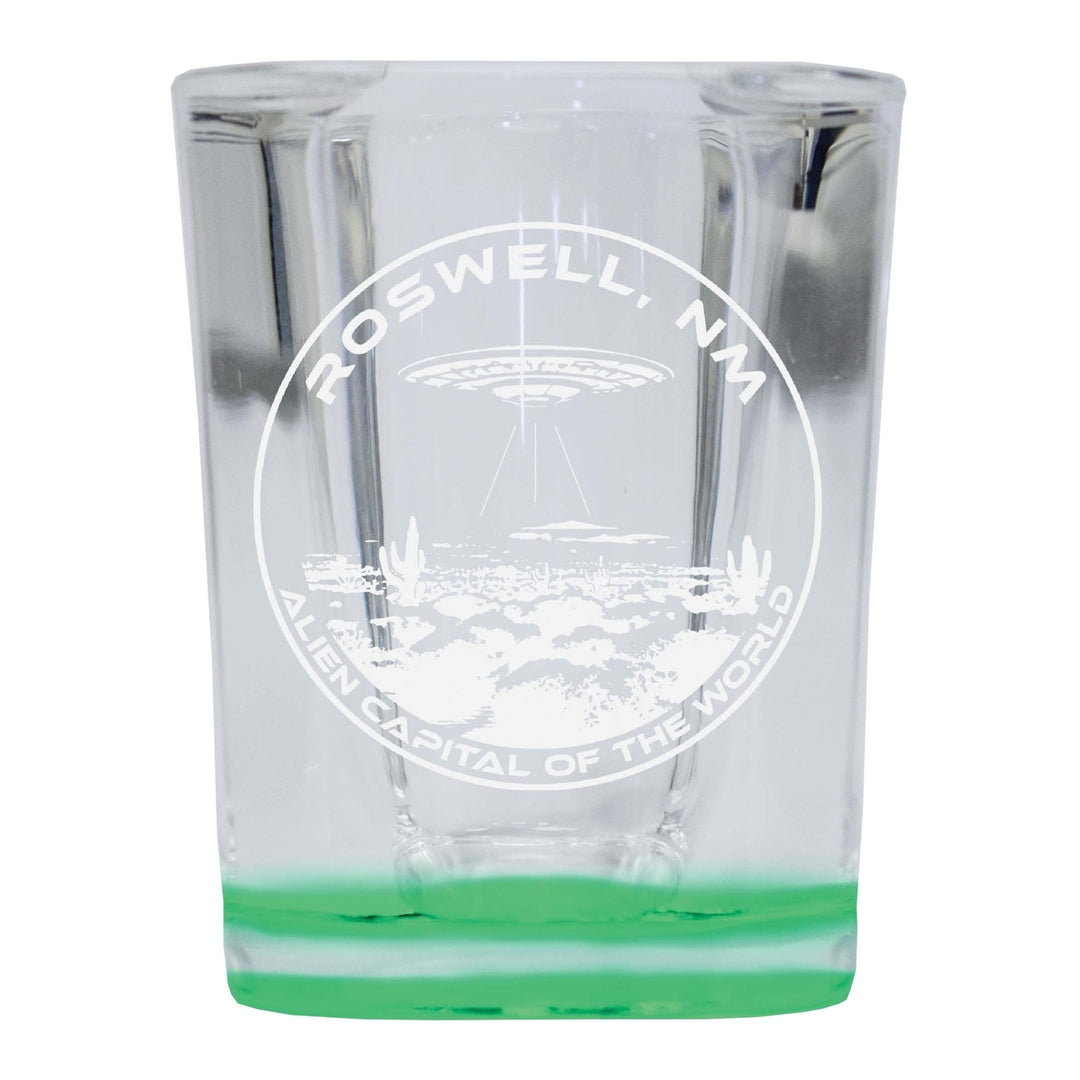 Roswell Mexico Souvenir 2 Ounce Engraved Shot Glass Square Image 4