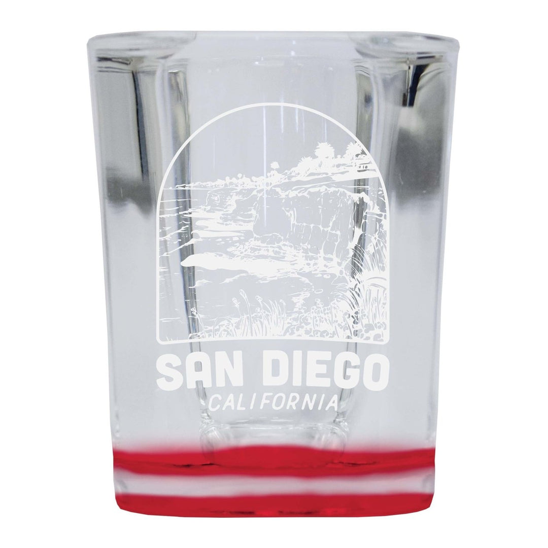 San Diego California Souvenir 2 Ounce Engraved Shot Glass Square Image 2