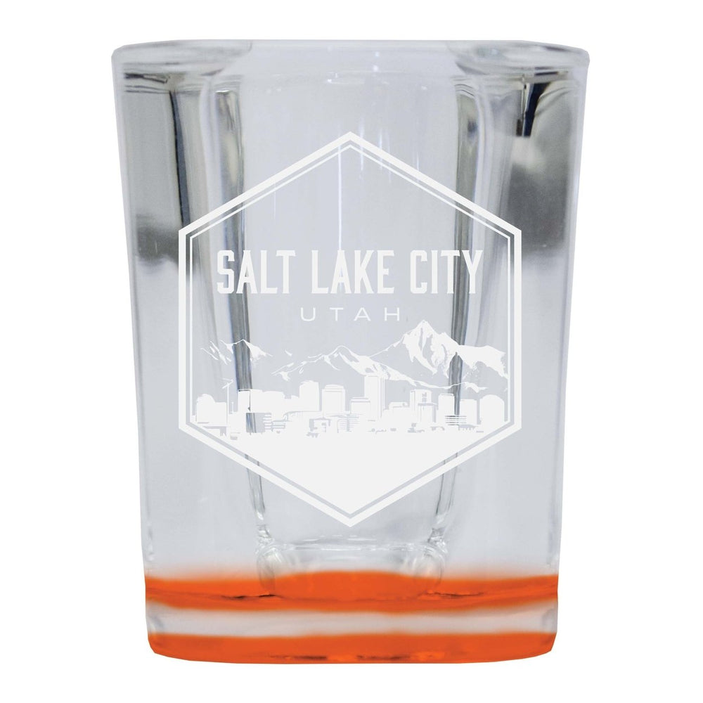 Salt Lake City Utah Souvenir 2 Ounce Engraved Shot Glass Square Image 2