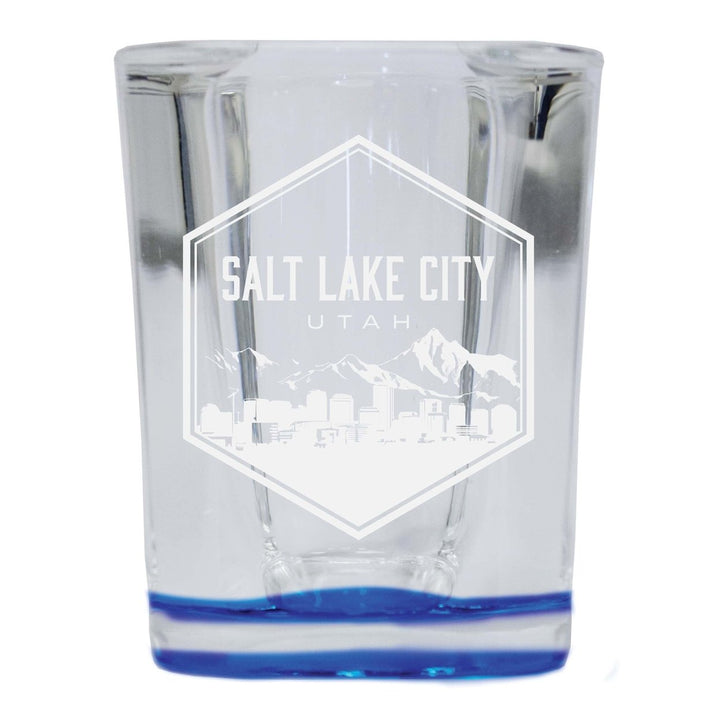 Salt Lake City Utah Souvenir 2 Ounce Engraved Shot Glass Square Image 3