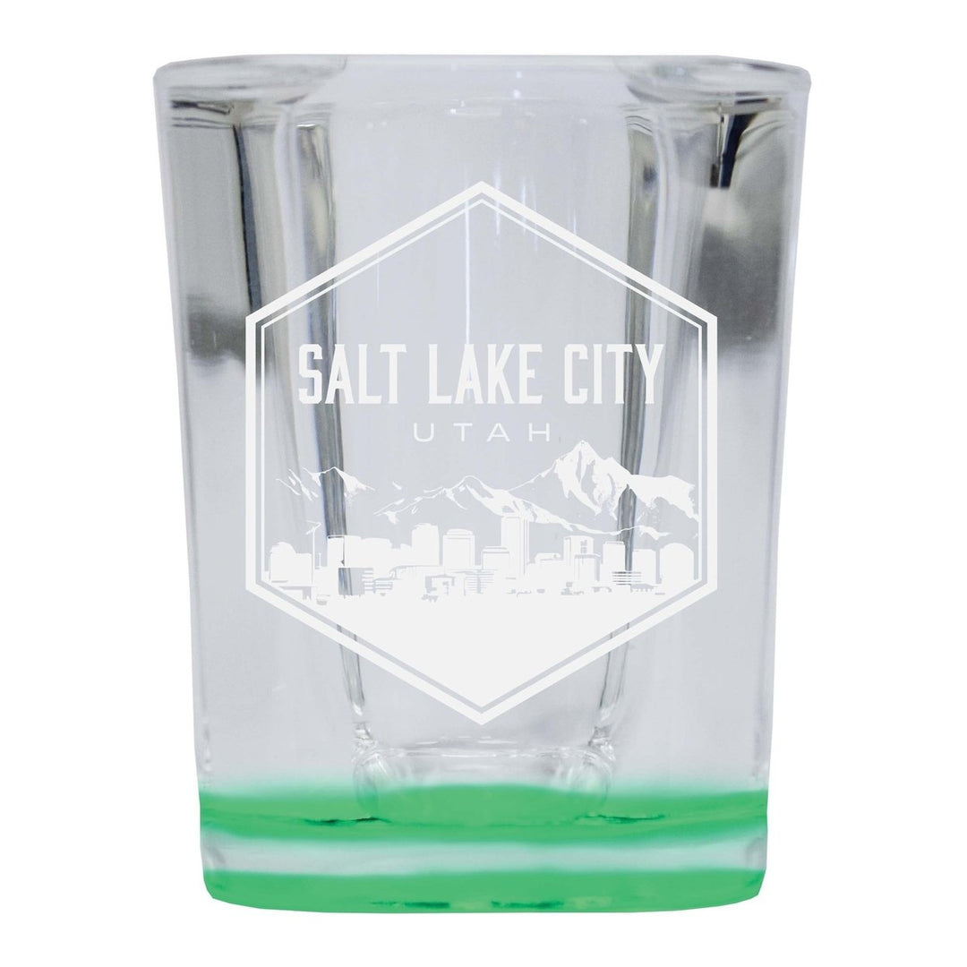 Salt Lake City Utah Souvenir 2 Ounce Engraved Shot Glass Square Image 4