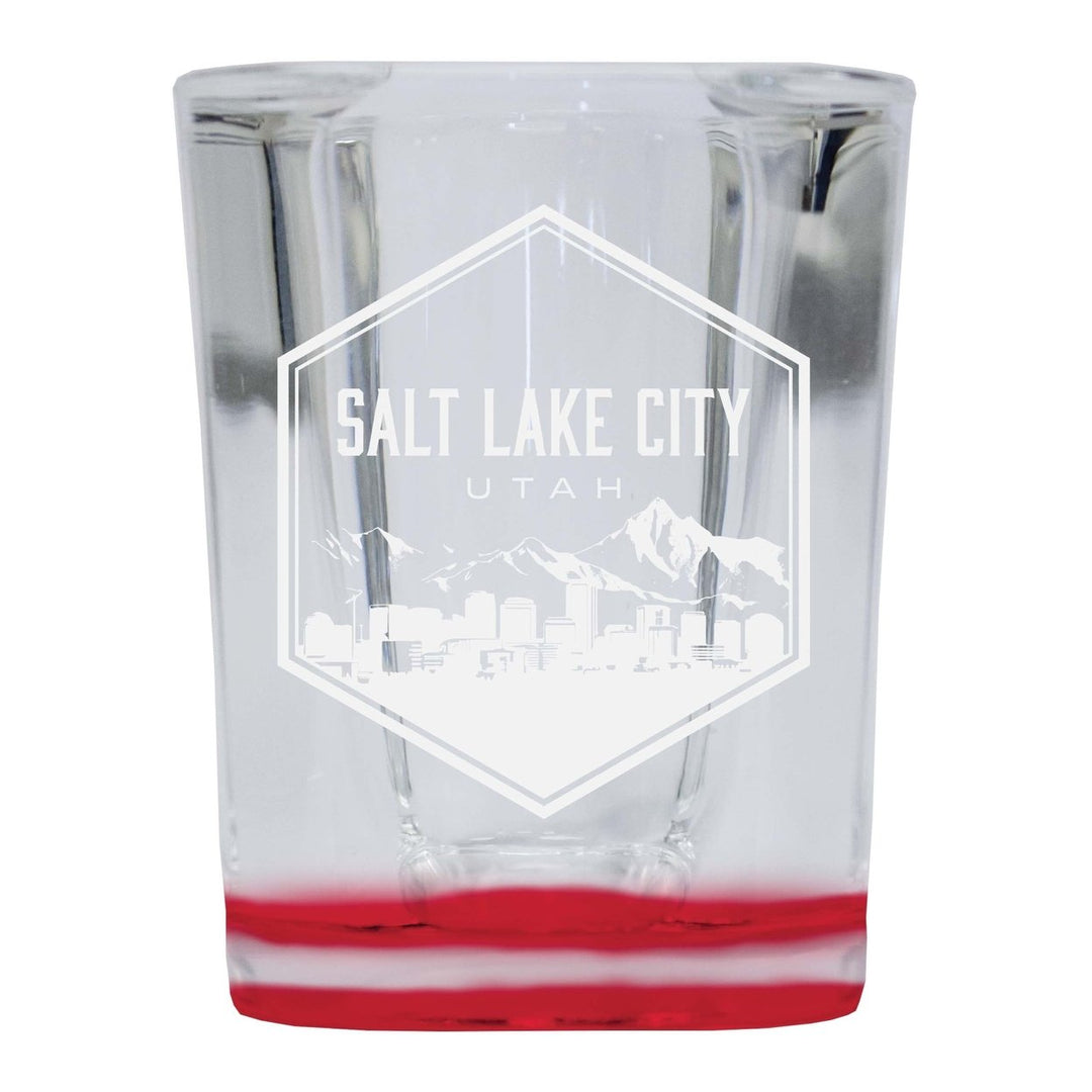 Salt Lake City Utah Souvenir 2 Ounce Engraved Shot Glass Square Image 4