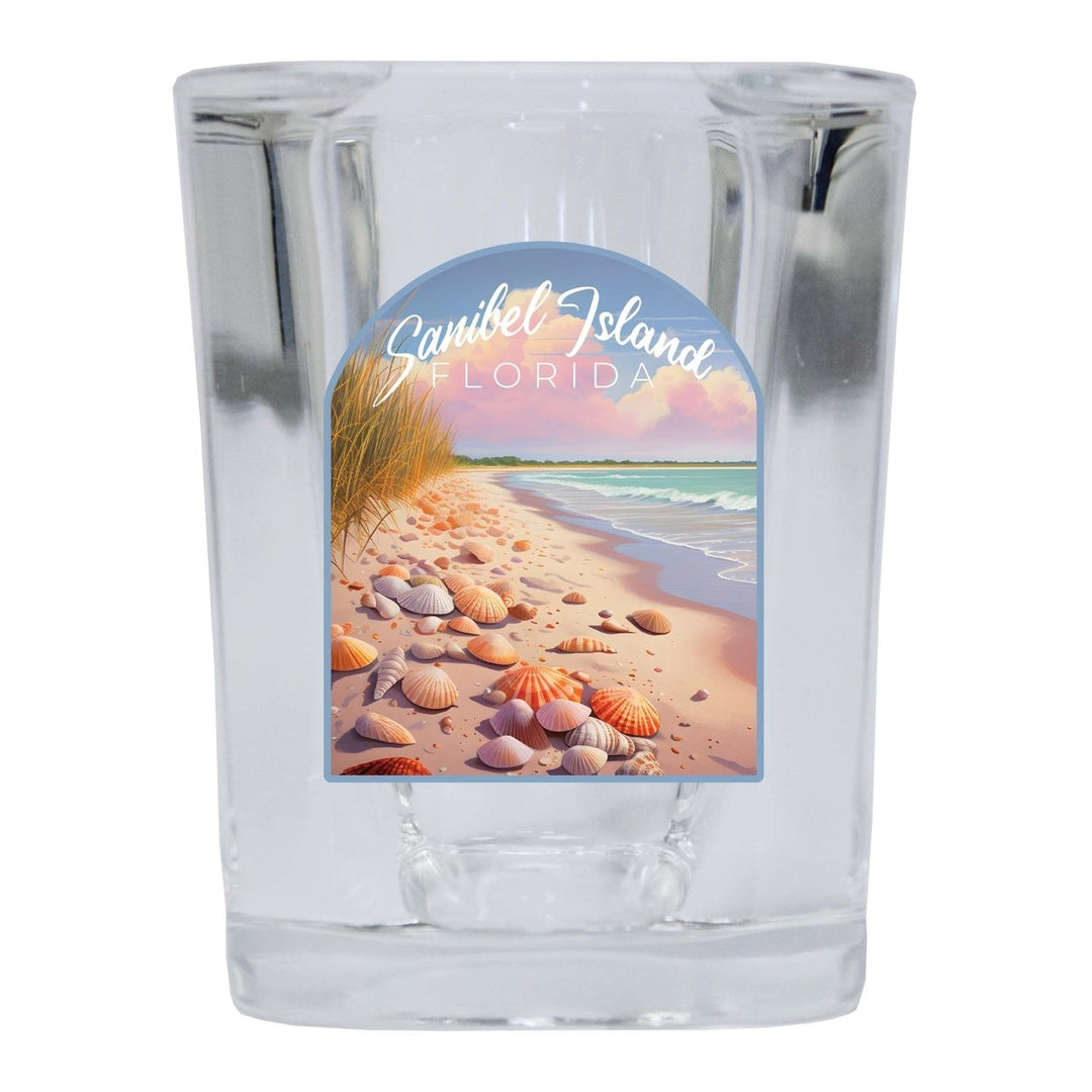 Sanibel Island Florida Design B Souvenir 2 Ounce Shot Glass Square Image 2