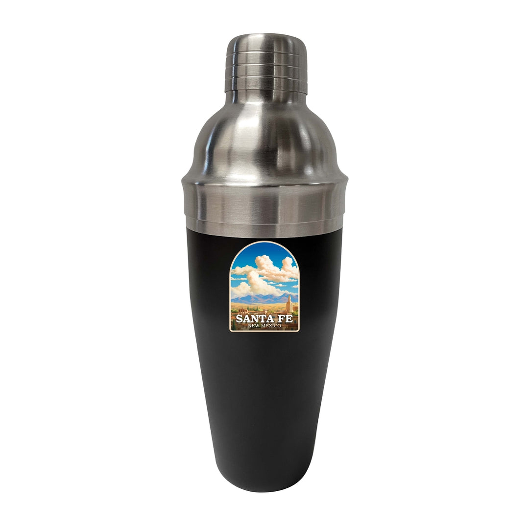 Santa Fe Mexico Design A Souvenir 24 oz Stainless Steel Cocktail Shaker Black Image 1