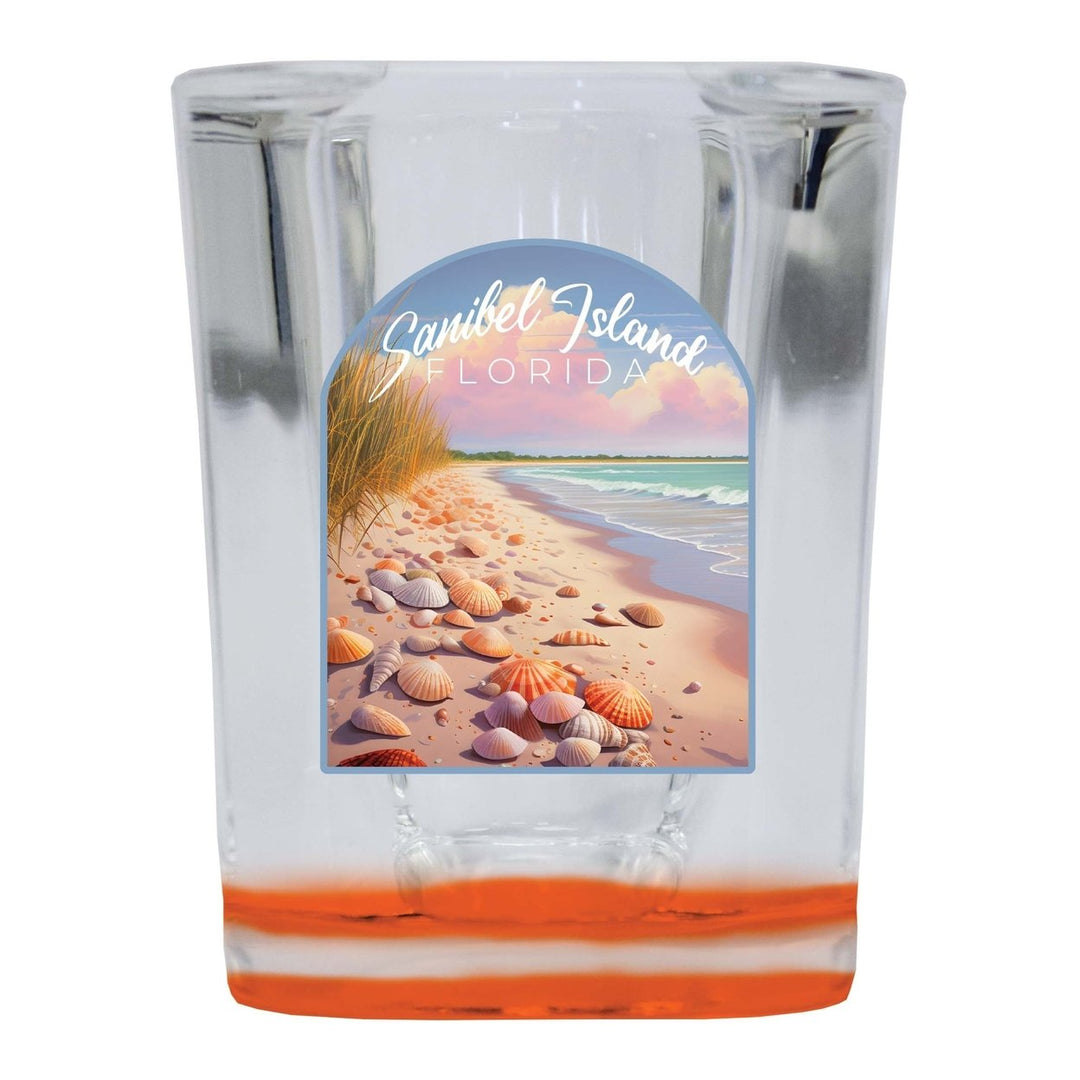 Sanibel Island Florida Design B Souvenir 2 Ounce Shot Glass Square Image 3