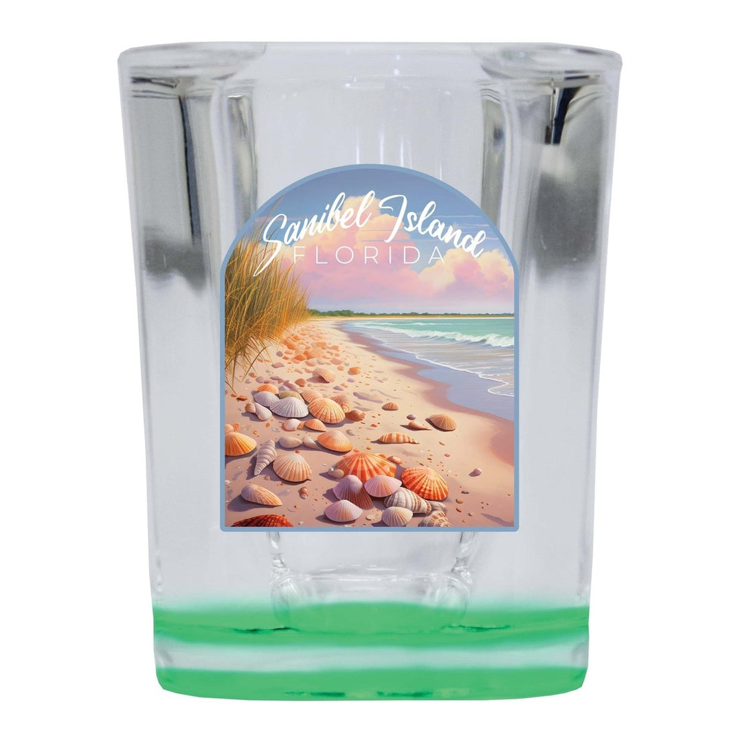 Sanibel Island Florida Design B Souvenir 2 Ounce Shot Glass Square Image 4