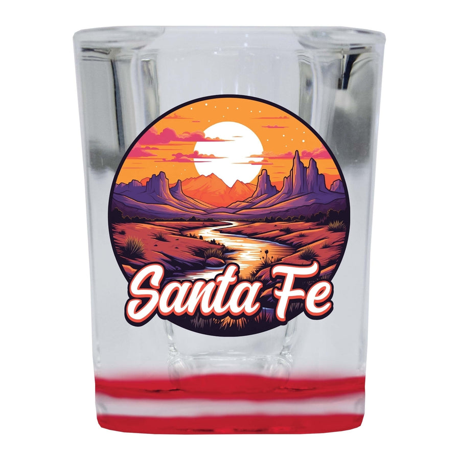 Santa Fe Mexico Design B Souvenir 2 Ounce Shot Glass Square Image 1