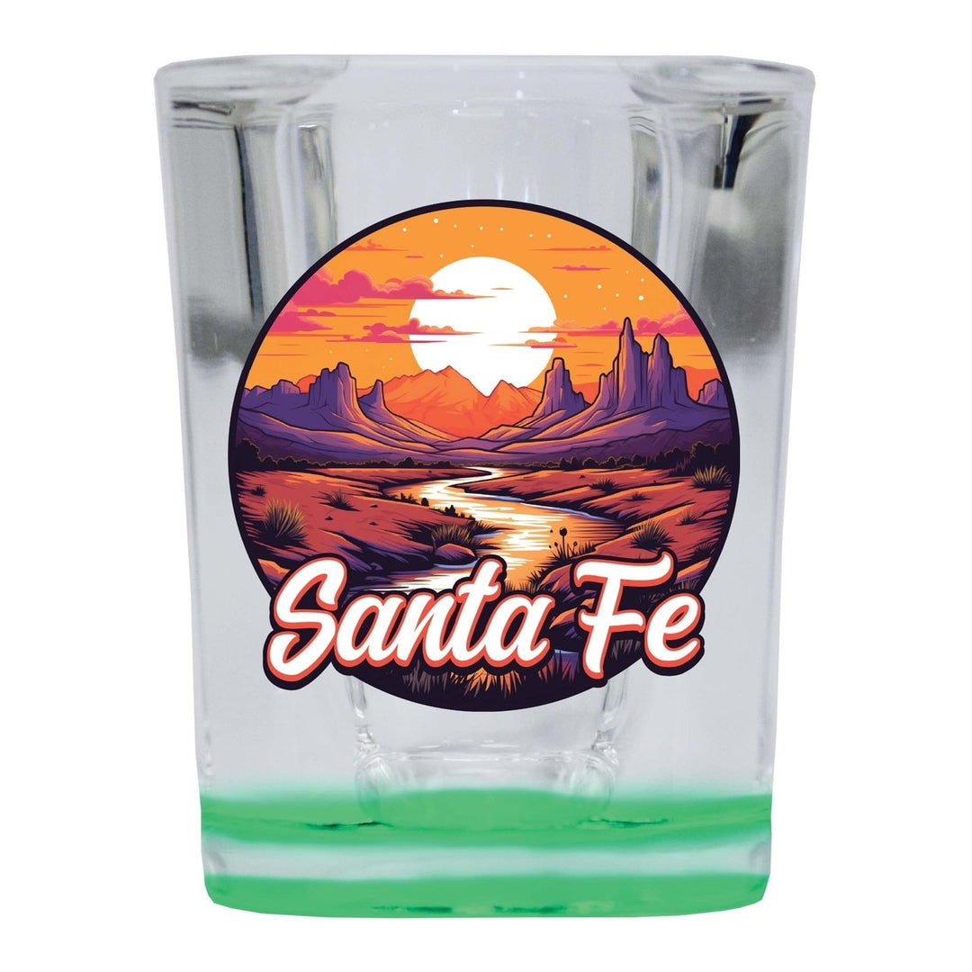 Santa Fe Mexico Design B Souvenir 2 Ounce Shot Glass Square Image 3