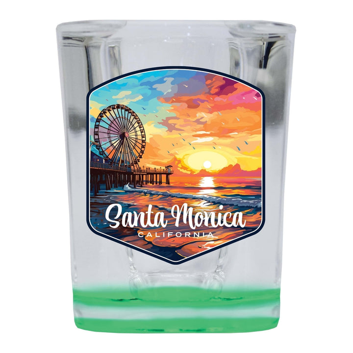 Santa Monica California Design A Souvenir 2 Ounce Shot Glass Square Image 1